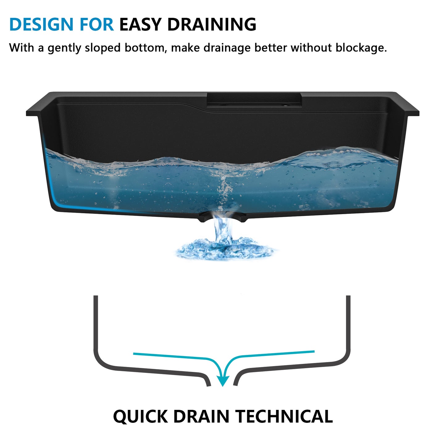 33"x22" Granite Waterfall Kitchen Sink Multifunctional Smart Workstation With Faucet Combo Drop In Topmount Matte Black Granite Composite Quartz Classic Above Counter Single Bowl Sink Basin