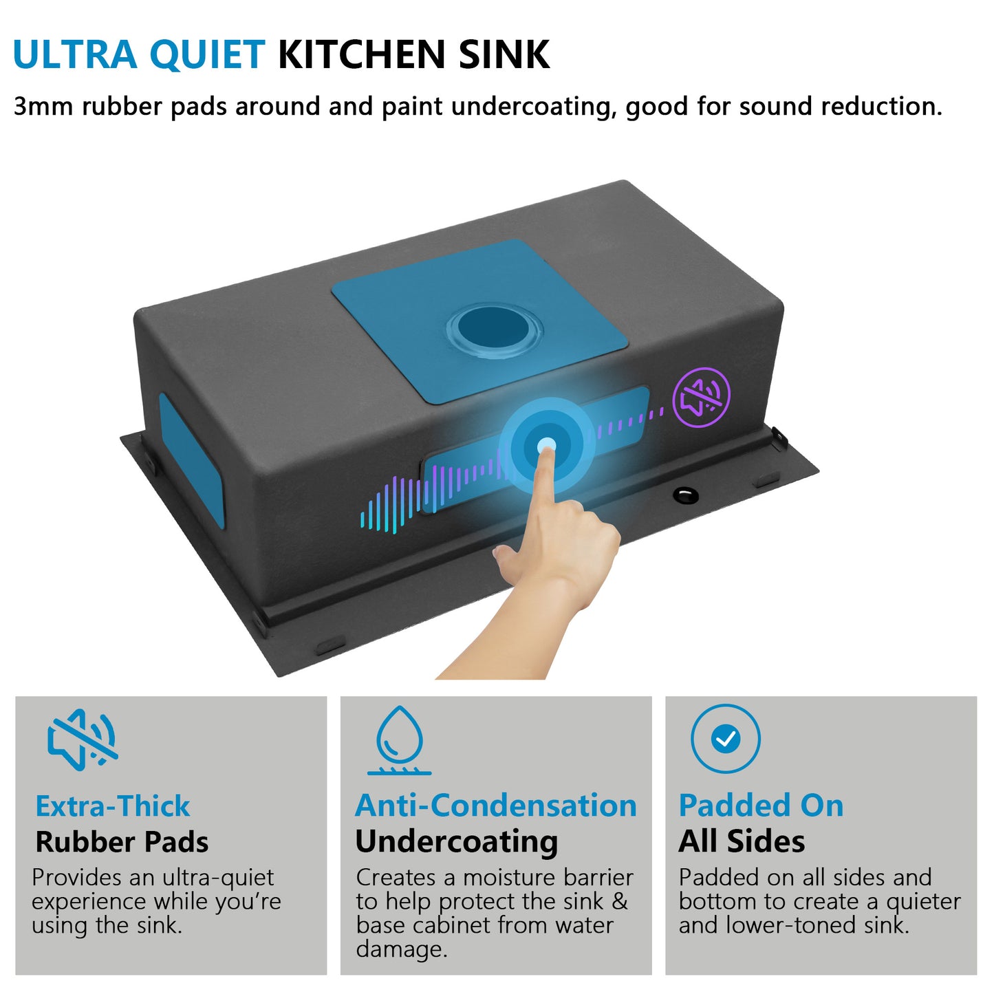 33 Black Kitchen Sink Drop In - Fulorni 33x19 Inch Kitchen Sink Gunmetal Black NANO-PVD Ledge Workstation Drop In Topmount 16 Gauge Stainless Steel Single Bowl Sink Basin