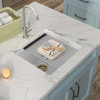 18 Undermount Laundry Sink - Fulorni 18"x18" Laundry Utility Sink Workstation White Granite Composite Quartz Classic Under Counter Deep Single Bowl Utility Laundry Room Sink Basin