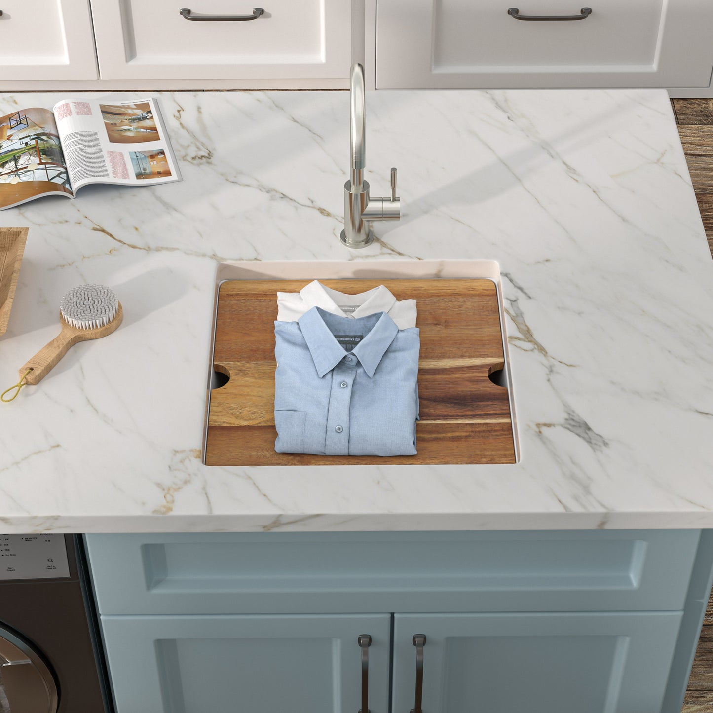 18 Undermount Laundry Sink - Fulorni 18"x18" Laundry Utility Sink Workstation White Granite Composite Quartz Classic Under Counter Deep Single Bowl Utility Laundry Room Sink Basin
