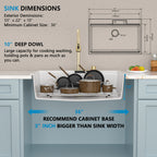 33"x22" Granite Waterfall Kitchen Sink Multifunctional Smart Workstation With Faucet Combo Drop In Topmount White Granite Composite Quartz Classic Above Counter Single Bowl Sink Basin
