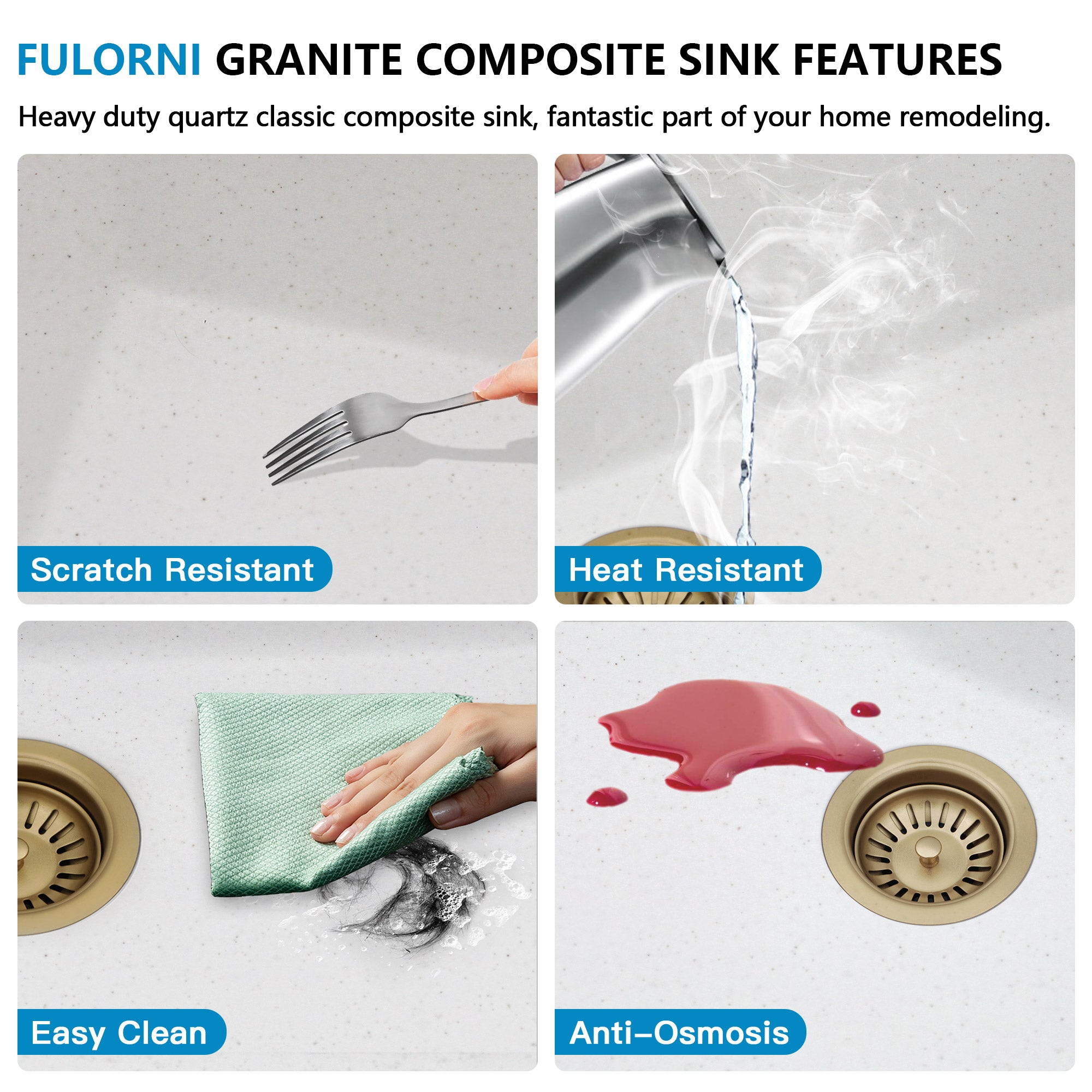 21 Undermount Laundry Sink - Fulorni 21"x18" Laundry Utility Sink Workstation White Granite Composite Quartz Classic Under Counter Deep Single Bowl Utility Laundry Room Sink Basin