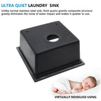 18 Undermount Laundry Sink - Fulorni 18"x18" Laundry Utility Sink Workstation Matte Black Granite Composite Quartz Classic Under Counter Deep Single Bowl Utility Laundry Room Sink Basin