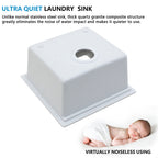 18 Undermount Laundry Sink - Fulorni 18"x18" Laundry Utility Sink Workstation White Granite Composite Quartz Classic Under Counter Deep Single Bowl Utility Laundry Room Sink Basin